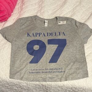 Gray Kappa Delta Cropped Tshirt